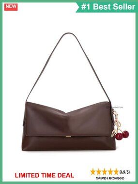 Vintage Large Hobo Shoulder Bag Faux Leather Handbag
